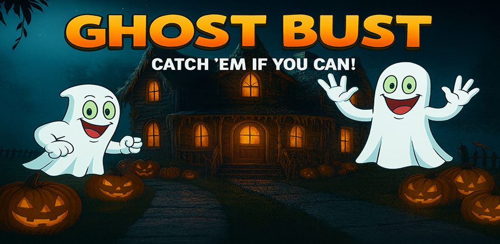 GhostBust heroes facing a crowd of spooky monsters